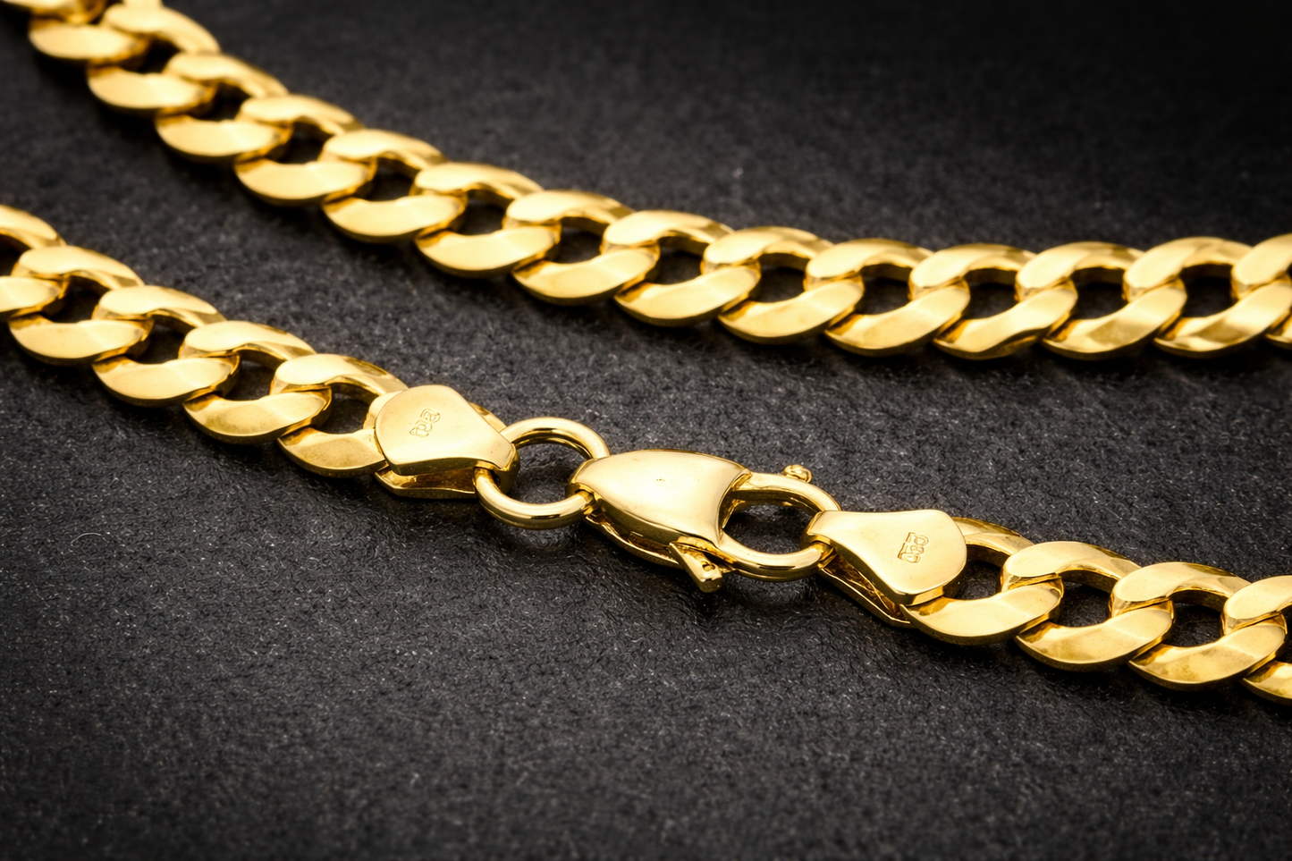 9mm 10K Yellow Gold Solid Cuban Link Chain – 24 Inch