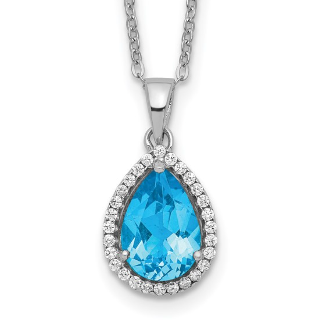 BIRTHSTONE NECKLACE - Made with St. Silver and Simulated Stones