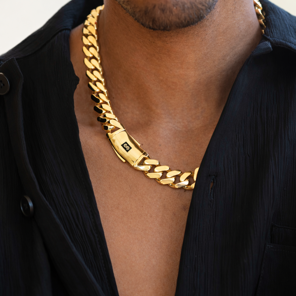 10K Yellow Gold Miami Cuban Chain – 9MM Plain Monaco Style 24 Inch