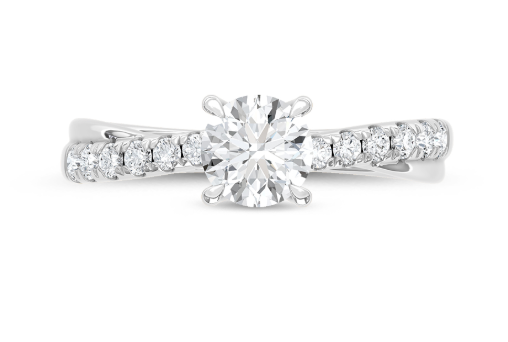 1 Ct Lab Diamond Engagement Ring – 10K White Gold (Round Cut)