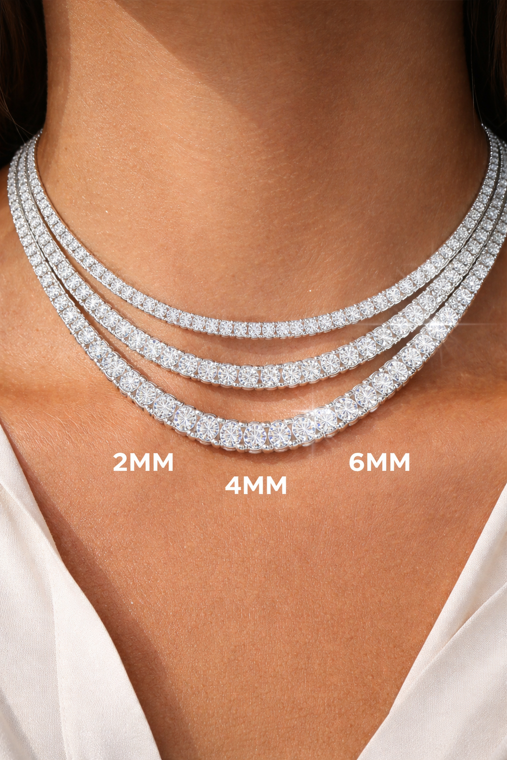 2MM Moissanite Tennis Chain - 925 Silver