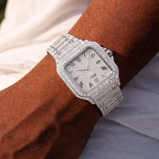 Square Roman Dial Moissanite Watch 41MM