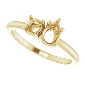 14K Yellow 6x4 mm Pear Ring Mounting