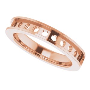 14K Rose 3 mm Asscher Mens Ring Mounting