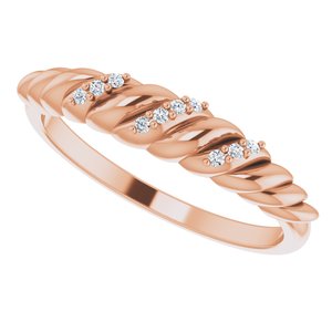 14K Rose .04 CTW Natural Diamond Dome Ring