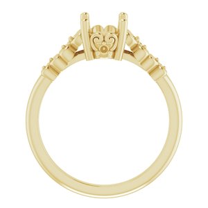 14K Yellow 8x6 mm Oval Engagement Ring Mounting