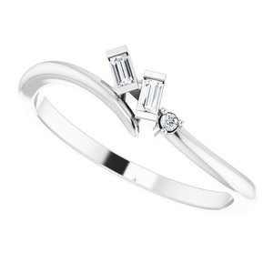 14K White .07 CTW Natural Diamond Bypass Ring