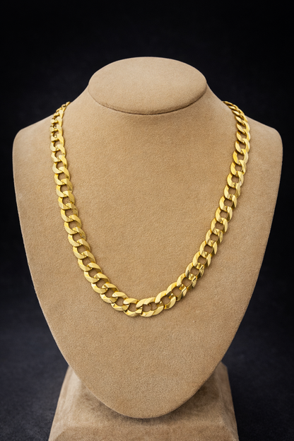 10mm 10K Yellow Gold Solid Cuban Link Chain – 28 Inch