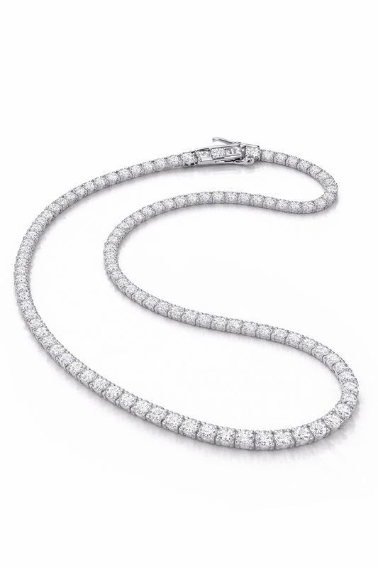 2MM Moissanite Tennis Chain - 925 Silver