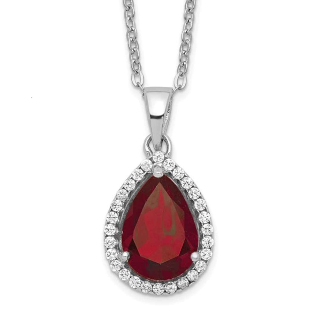 BIRTHSTONE NECKLACE - Made with St. Silver and Simulated Stones