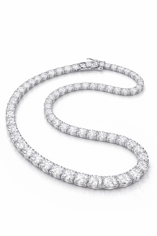 4MM Moissanite Tennis Chain - 925 Silver