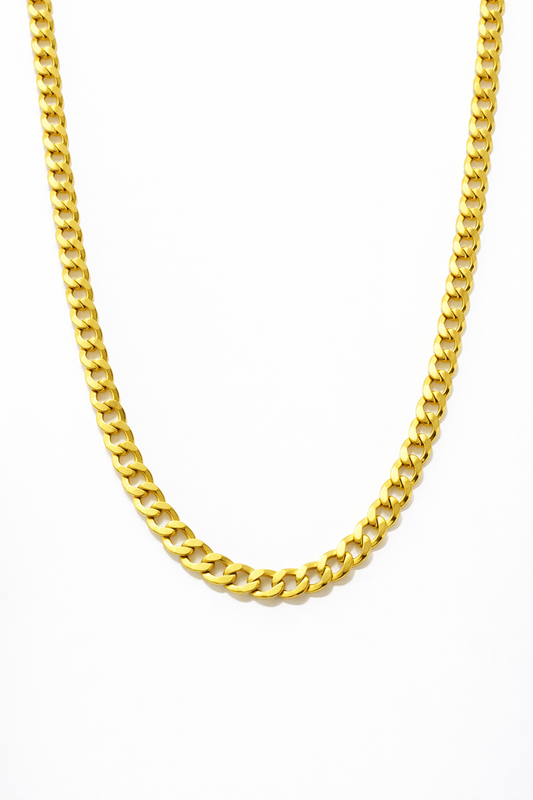 5MM 10K Yellow Gold Hollow Cuban Link Chain – 24 Inch