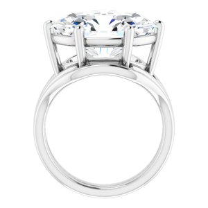 10K White  16x12 mm Oval Solitaire Engagement Ring Mounting