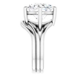 10K White  16x12 mm Oval Solitaire Engagement Ring Mounting