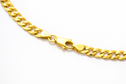 7mm 10K Yellow Gold Solid Cuban Link Chain – 20 Inch