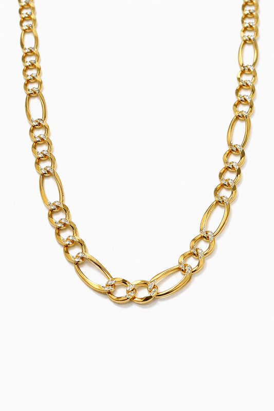 8mm Figaro Chain – 22” Solid 10K Yellow Gold