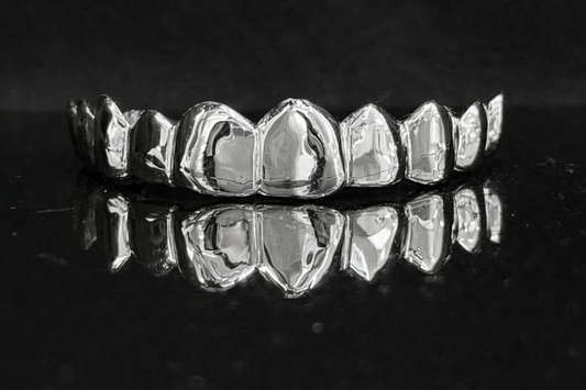 6&6 Silver Grillz — Top And Bottom