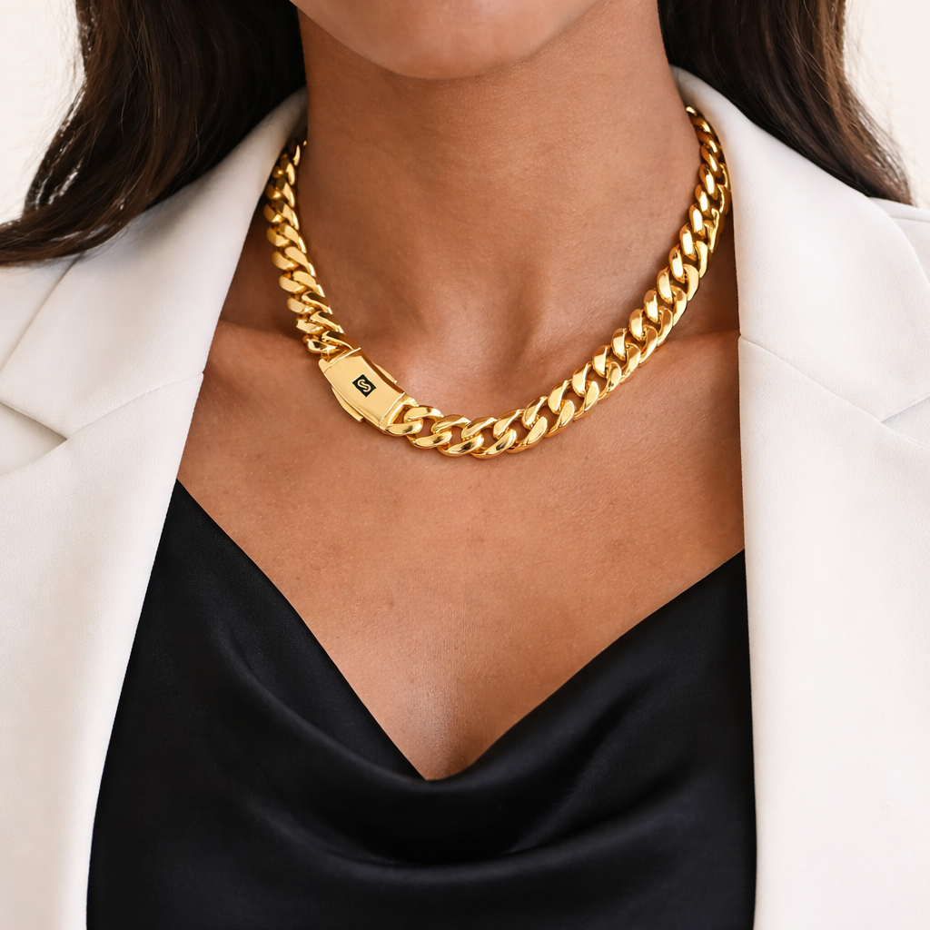 10K Yellow Gold Miami Cuban Chain – 9MM Plain Monaco Style 24 Inch