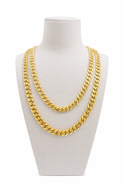 10K GOLD CUBAN LINK CHAIN - CLASSIC MONACO STYLE (4mm–11.5mm)