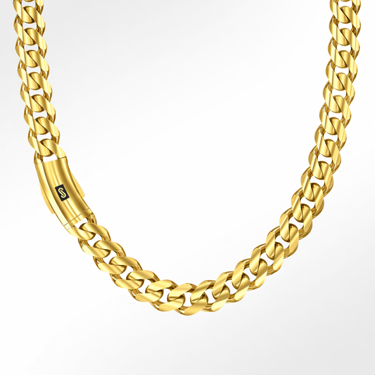 10K GOLD CUBAN LINK CHAIN - CLASSIC MONACO STYLE (4mm–11.5mm)