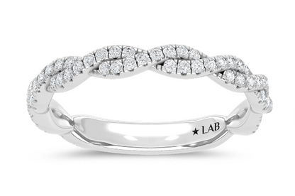 1/3 Ct Lab Diamond Twisted Fashion Band – 14K White Gold