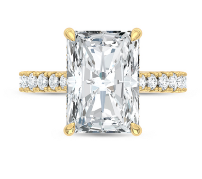5.63 Ct Hidden Halo Lab Diamond Engagement Ring – 14K Yellow Gold (Elongated Radiant)