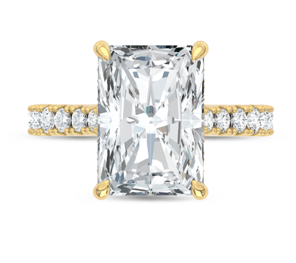 5.63 Ct Hidden Halo Lab Diamond Engagement Ring – 14K Yellow Gold (Elongated Radiant)