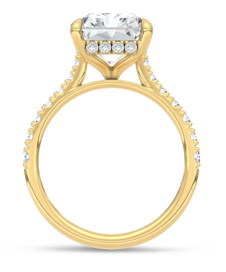 5.63 Ct Hidden Halo Lab Diamond Engagement Ring – 14K Yellow Gold (Elongated Radiant)