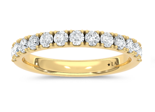 5/8 Ct Lab Diamond Wedding Band – 14K Yellow Gold (Round)