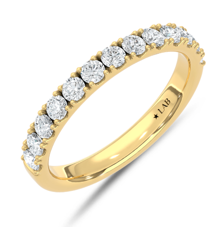 5/8 Ct Lab Diamond Wedding Band – 14K Yellow Gold (Round)