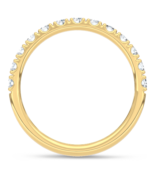 5/8 Ct Lab Diamond Wedding Band – 14K Yellow Gold (Round)