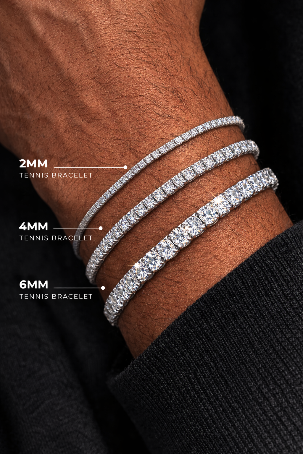 Moissanite Tennis Bracelet - 925 Silver 2MM