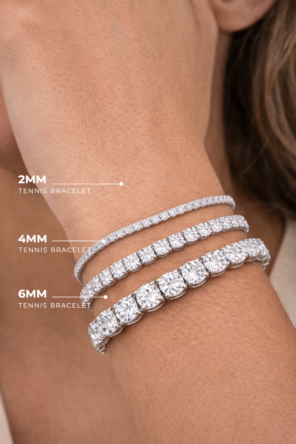 2MM Moissanite Tennis Bracelet - 925 Silver
