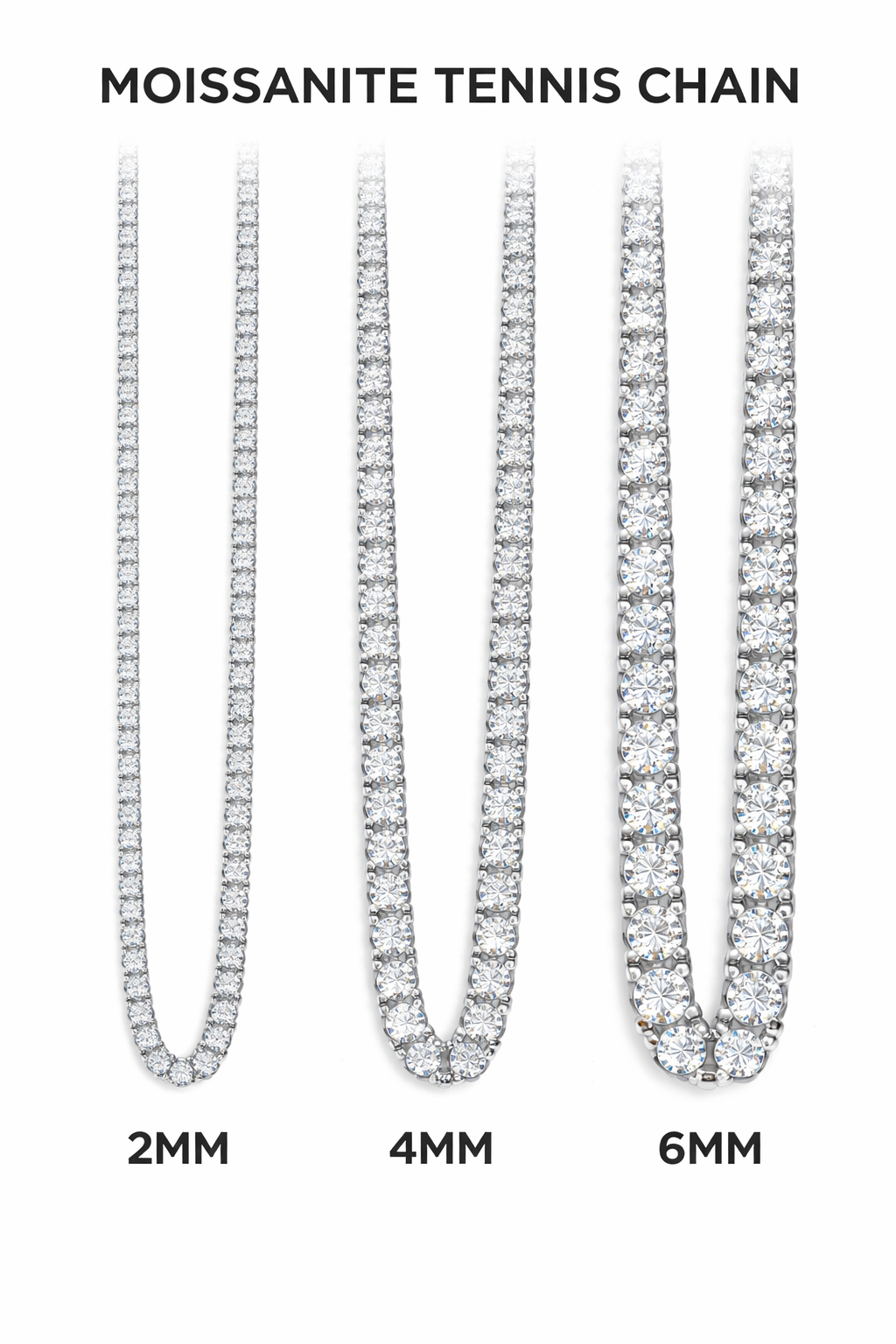 Moissanite Tennis Chain - 925 Silver
