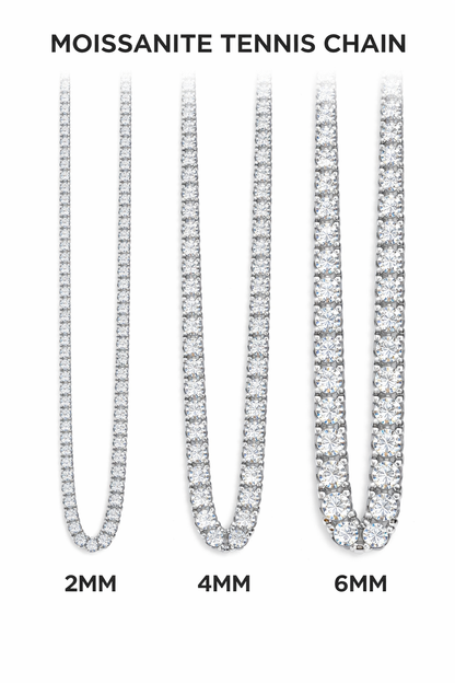 Moissanite Tennis Chain - 925 Silver
