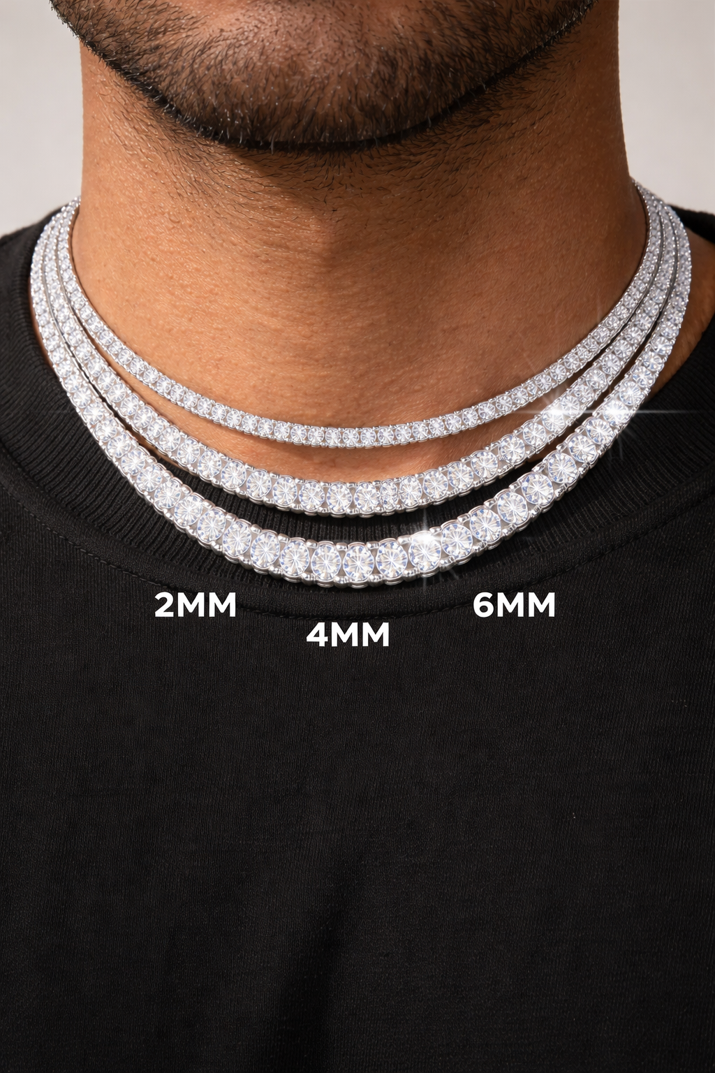 Moissanite Tennis Chain - 925 Silver 2MM