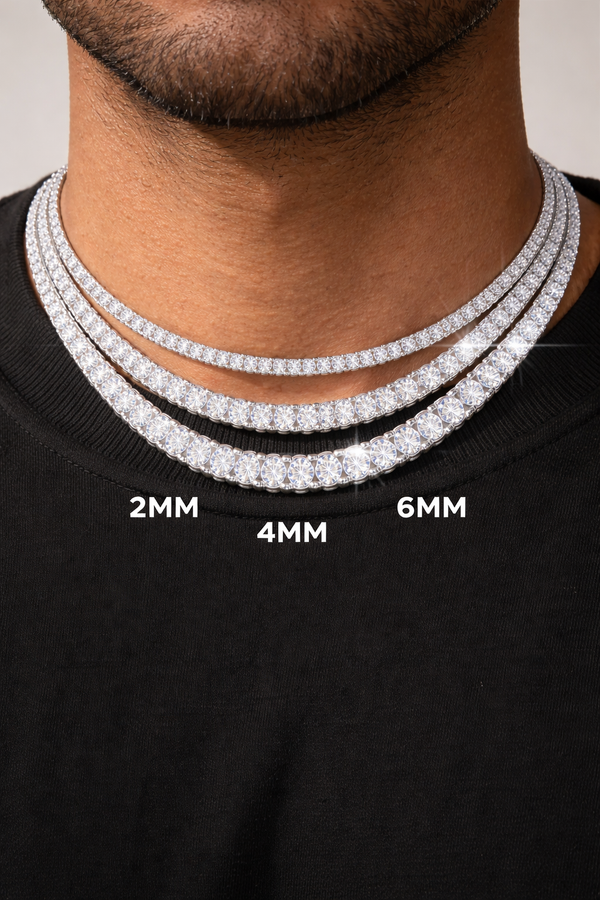 Moissanite Tennis Chain - 925 Silver 2MM