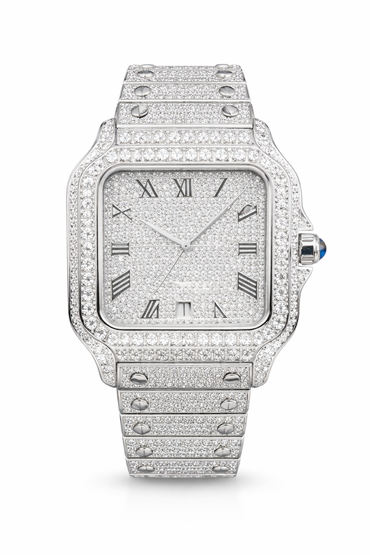Square Roman Dial Moissanite Watch 41MM