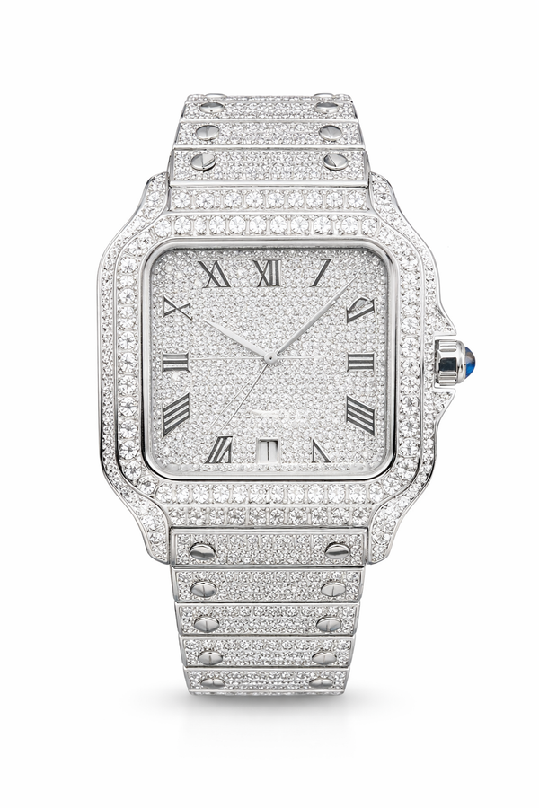 Square Roman Dial Moissanite Watch 41MM