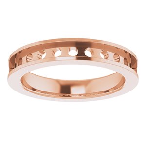 14K Rose 3 mm Asscher Mens Ring Mounting