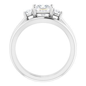 14K White 5 mm Square Engagement Ring Mounting