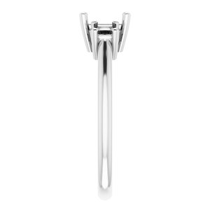 14K White 5 mm Square Engagement Ring Mounting