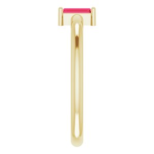 14K Yellow 5x2 mm Lab-Grown Ruby Stackable Ring