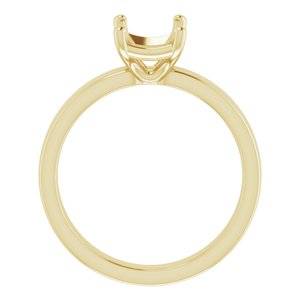 14K Yellow 8x6 mm Emerald Solitaire Engagement Ring Mounting