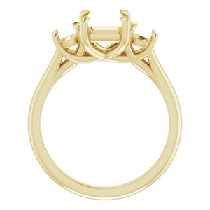 14K Yellow 8x6 mm Emerald Engagement Ring Mounting