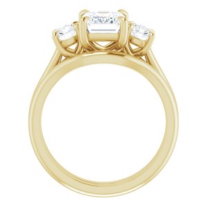 14K Yellow 8x6 mm Emerald Engagement Ring Mounting