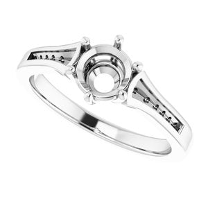 Sterling Silver 6 mm Round Engagement Ring Mounting