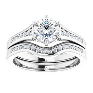 Sterling Silver 6 mm Round Engagement Ring Mounting