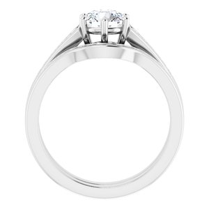 Sterling Silver 6 mm Round Engagement Ring Mounting