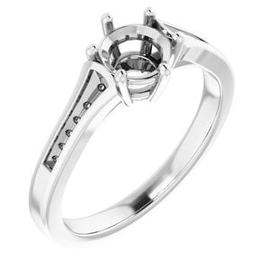 Sterling Silver 6 mm Round Engagement Ring Mounting